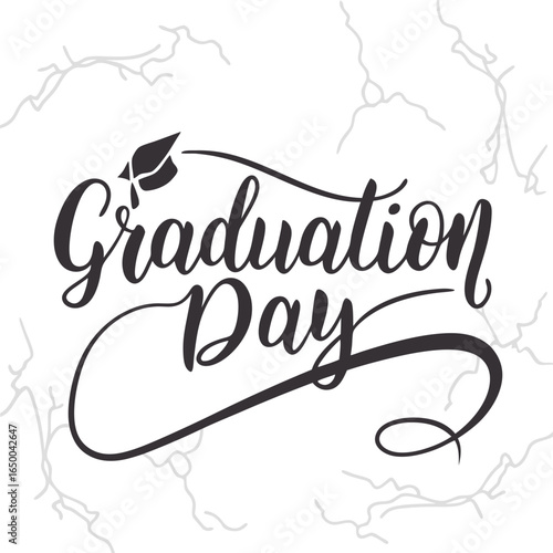 Elegant graduation day cursive text lettering