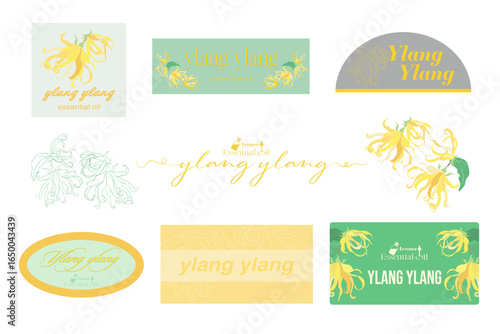 イランイラン精油のロゴとイラスト