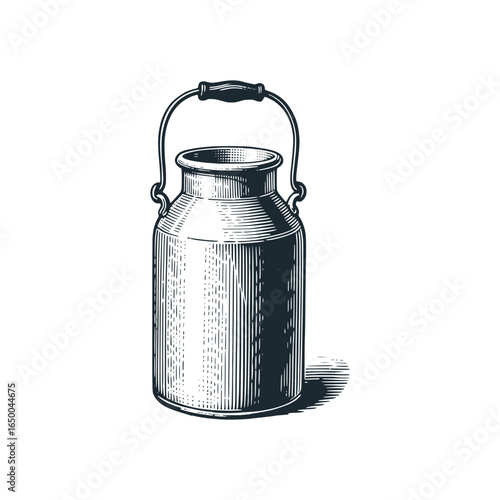 The milk can – Black and White Icon Vector and Illustration