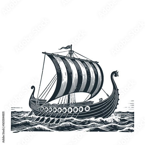 The galleon ship – Black and White Icon Vector and Illustration