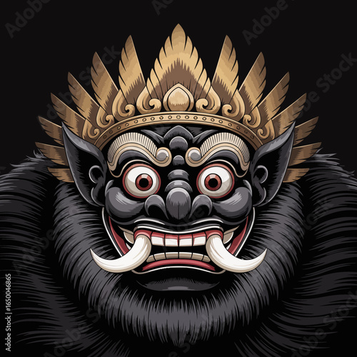 This bold traditional mask features striking color contrasts and expressive features, symbolizing cultural richness and artistic dexterity from diverse backgrounds.