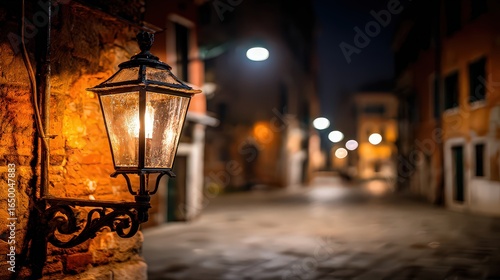 Night Street Lamp Venetian Alley