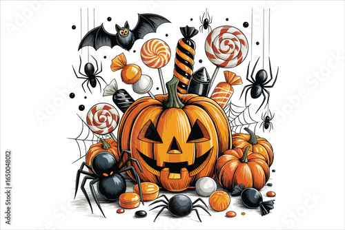 Spooky & Cute Watercolor Halloween T-Shirt – Pastel Ghosts & Pumpkins Design