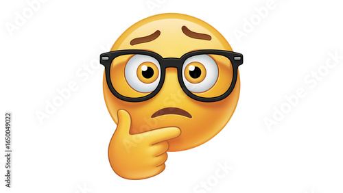 Thinking Emoji with Glasses: Intellectual Concept for Digital Communication