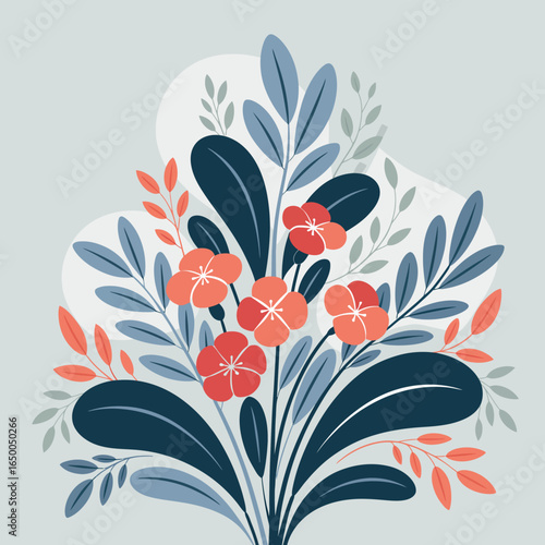 This image showcases a charming floral display featuring delicate design elements, blending colors and shapes, evoking a sense of beauty, calm, and inspiration in everyday life.