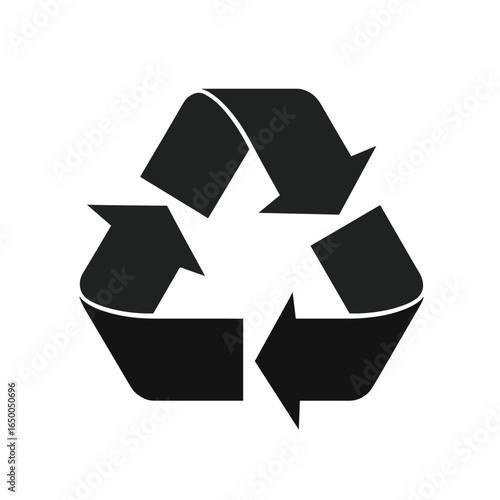 Minimalist Flat Vector Recycling Symbol Icon with Arrows in a Circular Shape for Environmental Concepts