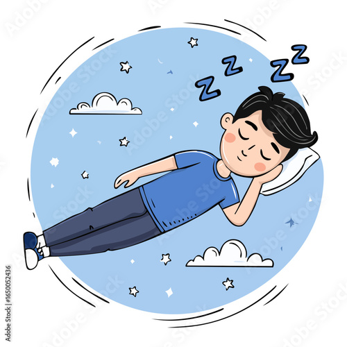 Sleeping boy cartoon