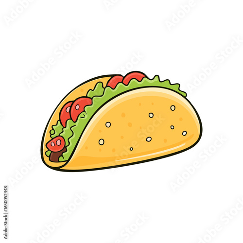 Mexican taco cartoon style