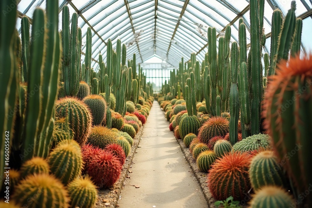 Fototapeta premium cactus in a greenhouse