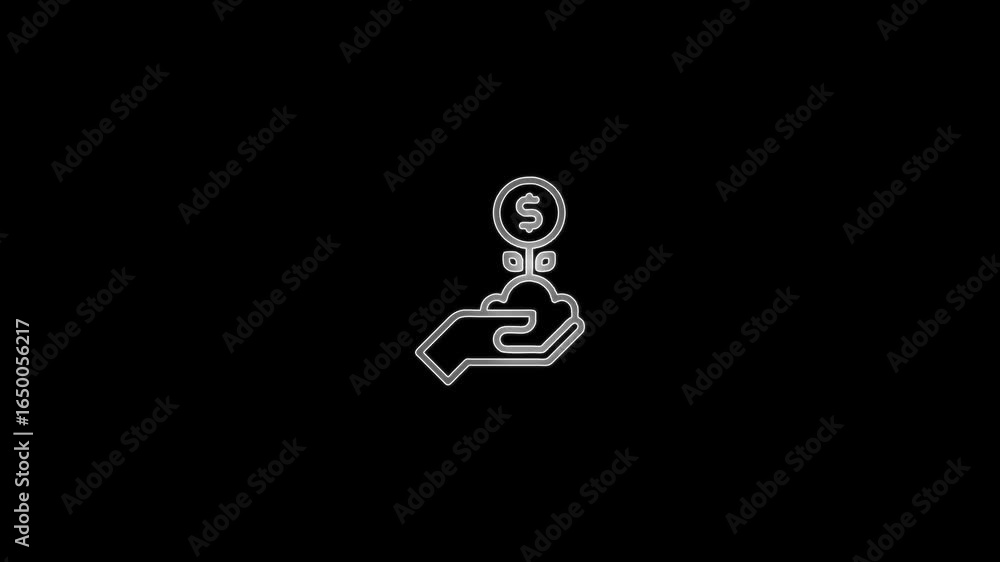 Neon Hand with Dollar Sign: Symbolizing Financial Growth and Investment Neon Hand with Dollar Sign: Symbolizing Financial Growth and Investment