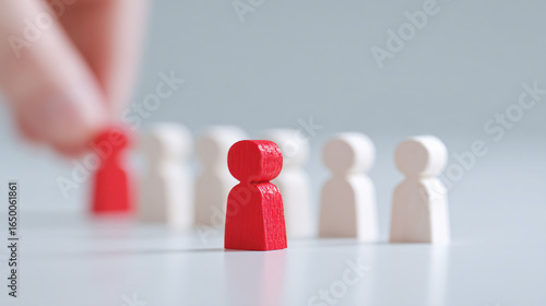 Red White Figures Symbols Business Decision Teamwork Leadership Strategy Recruitment Marketing Growth Dynamic Collaboration Connectivity Innovation Group Identity Interaction Movement Miniature