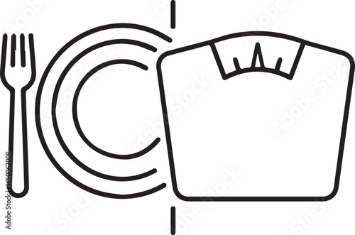 Diet and nutrition concept showcasing healthy eating habits and weight management, perfect for health and wellness brands aiming for a modern and clean look