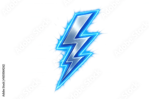Metallic lightning bolt with glowing blue edges on transparent background, symbolizing electricity, power, and energy Free Download Metallic lightning bolt with glowing blue edges on transparent background, symbolizing electricity, power, and energy - GFXLoad
