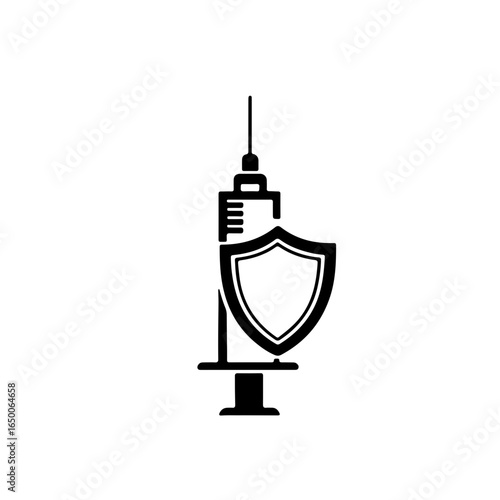 Black and White Vaccination Icon
A powerful, minimalist black white icon addressing the social issue of vaccination. This design features a stylized syringe protected by a shield, symbolizing immunity