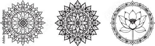 mandala silhouettes vector style bundle 