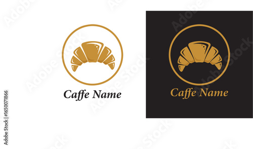 Croissant Logo. Caffe Name. Logo Caffe. Croissant vector. Simple Logo Croissant