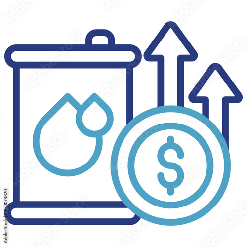 The growth icon of rising oil prices is a profitable investment in the energy sector in the global market and the increase in fuel costs has an impact on consumers.