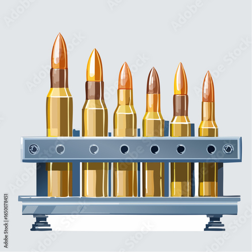 銃弾と弾丸カートリッジ製造工程イラスト
