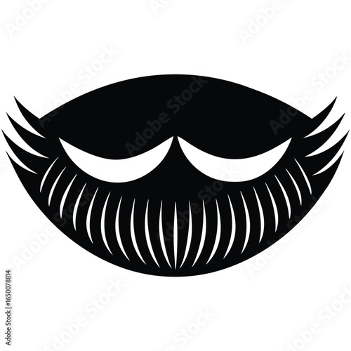 Black abstract eye with lashes stylized