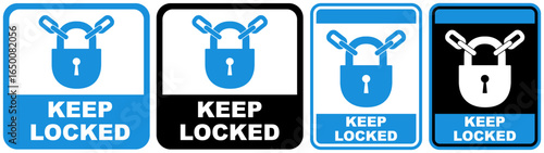 set safety sign keep locked symbol design label template vector illustration