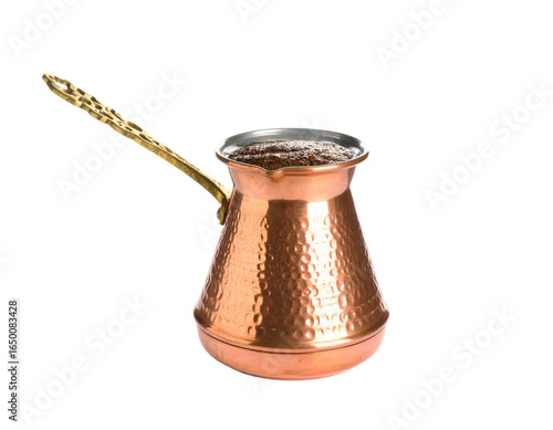 turkish coffee pot isolated on white