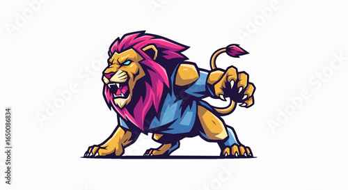 Cartoon lion illustration mascot design