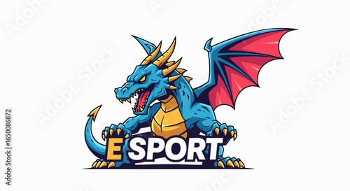 Blue dragon mascot design