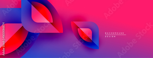 Abstract flowing shapes, vibrant pinks, blues create dynamic background. Modern design, smooth gradients suggest movement, energy.
