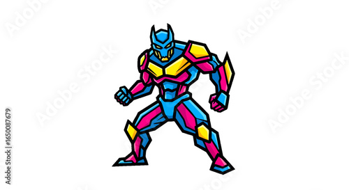 Colorful superhero graphic design illustration