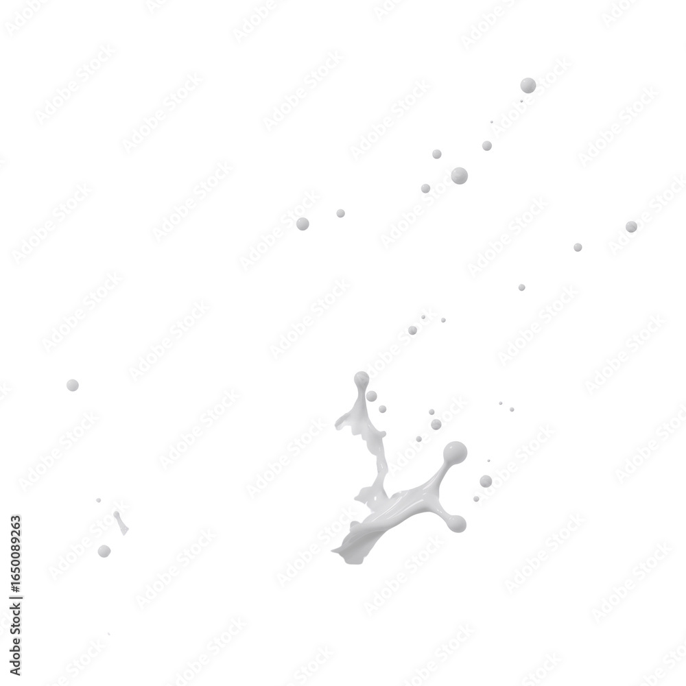 Fototapeta premium Elegant splash of white liquid paint on a clean black background for artistic designs