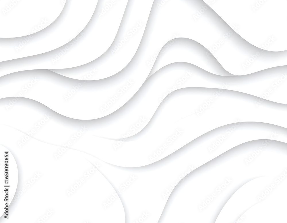Obraz premium Elegant White Abstract Waves with Shadow, Perfect for Modern Backgrounds and Designs