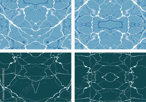 Set of cracks in the ground background,tiles and marble surface pattern 