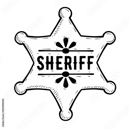 Sketch sheriff star badge	