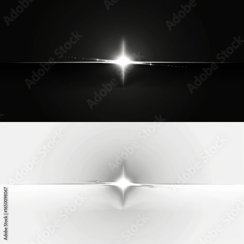 Bright starburst light effect png cut out element set, transparent background