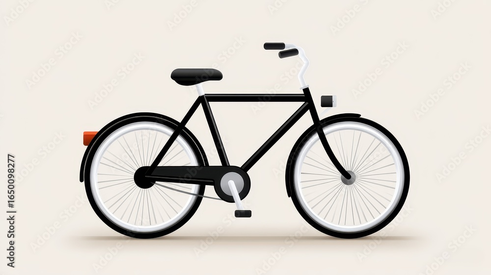 Fototapeta premium Stylish black bicycle with white wheels, perfect for urban commuting.