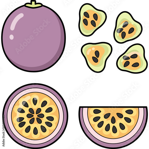 A vibrant collection of cartoon-style cranberry and lingonberry illustrations, perfect for use as icons or design elements.