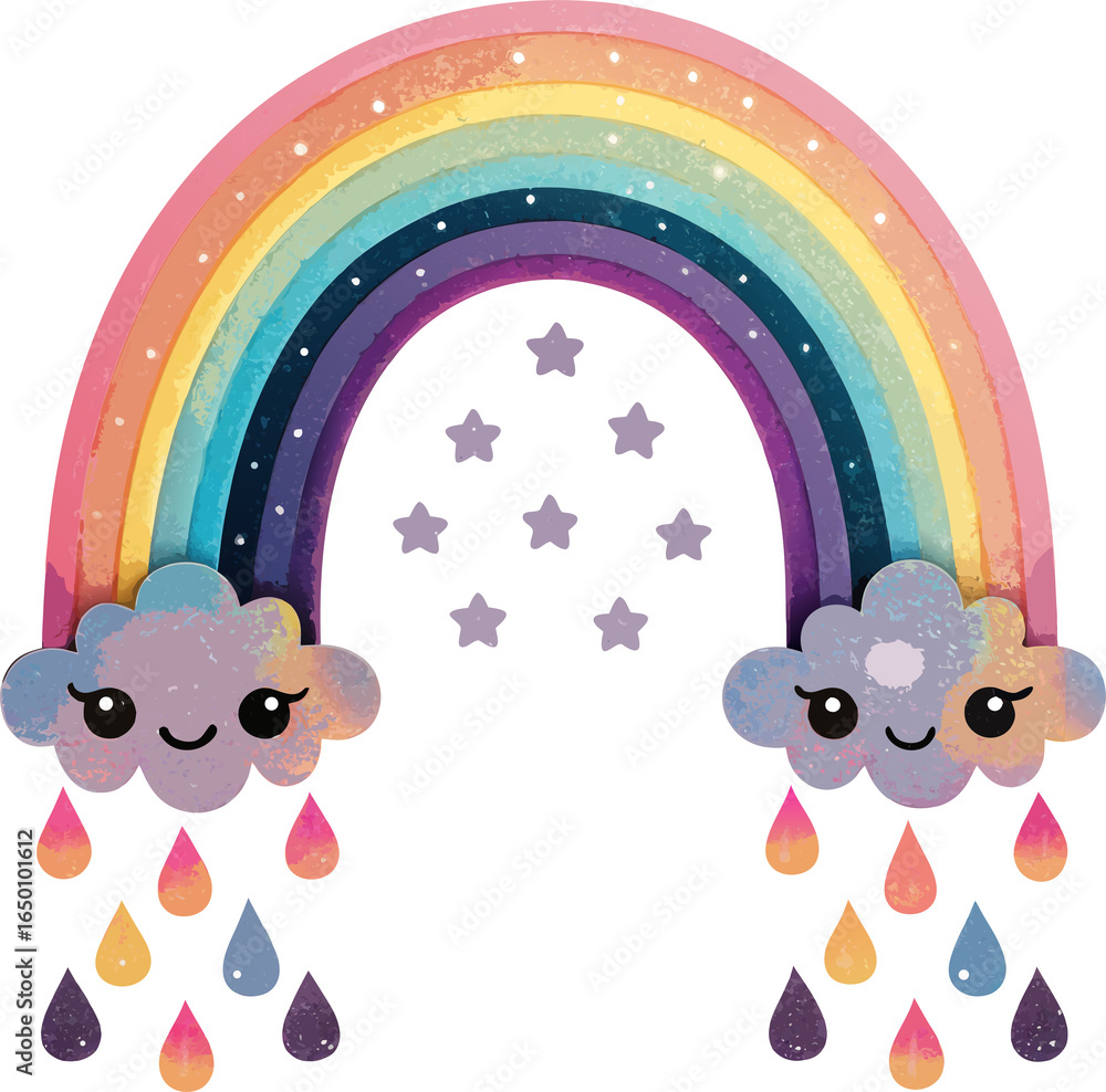 Fototapeta premium rainbow clipart illustration white background