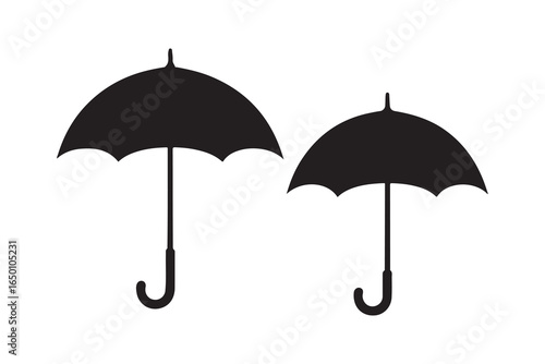 black umbrella isolated on white background
