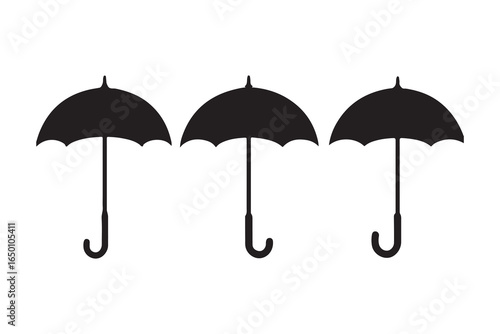 black umbrella isolated on white background
