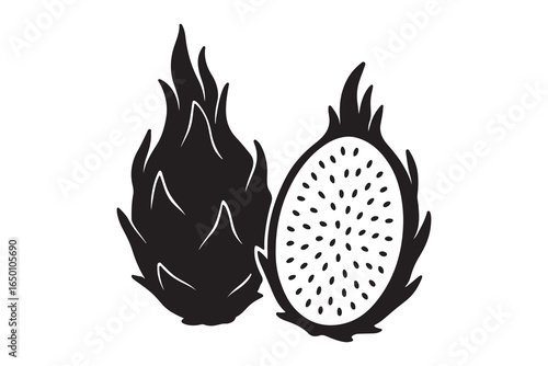 dragon fruit on a white background