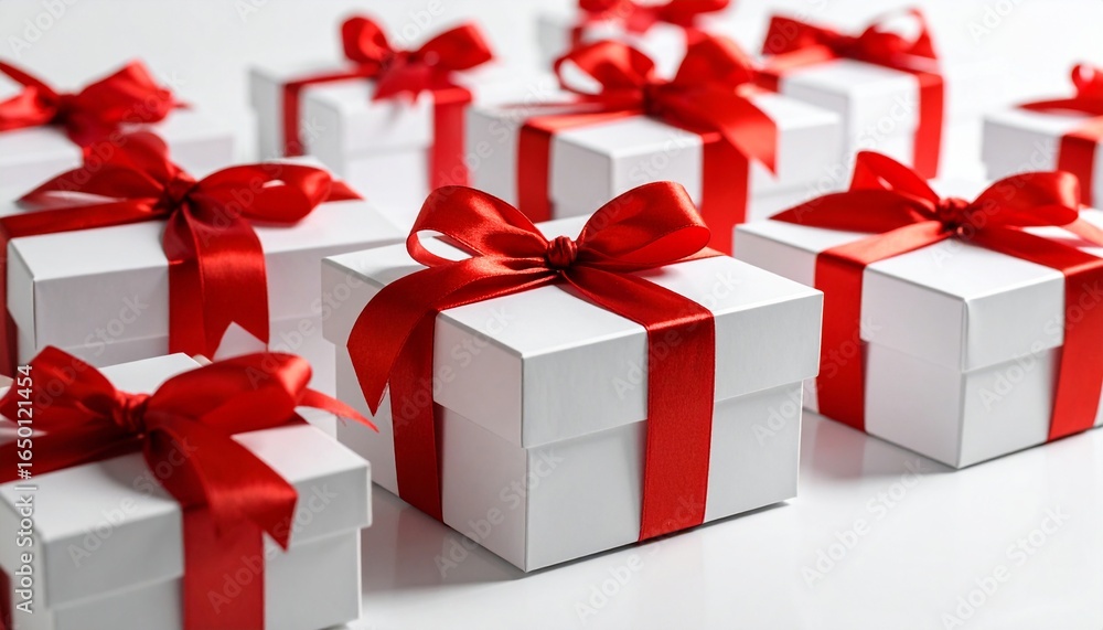 Fototapeta premium Gift Boxes On White Background