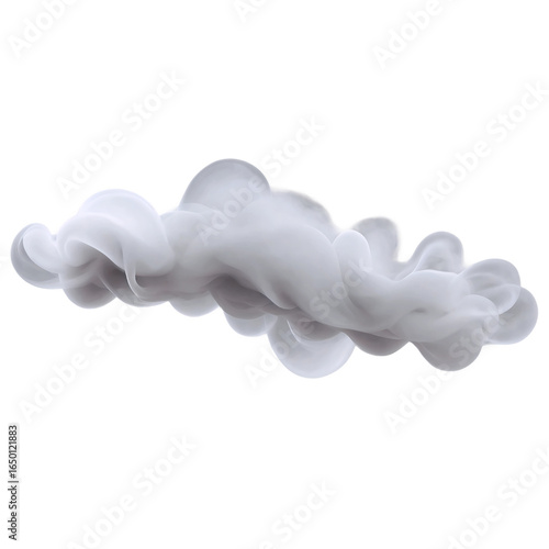 Abstract white smoke or cloud formation isolated on a clean white background, ethereal and soft texture.