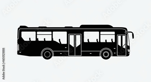 Black bus vector illustration for public transportation design and travel related graphic resources and bus icon