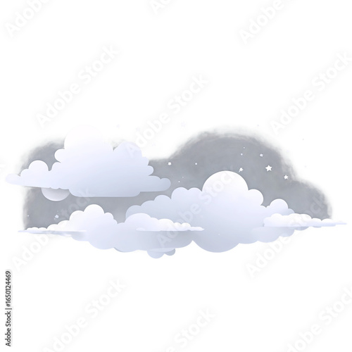 Beautiful summer day with blue sky and white clouds over the ocean landscape