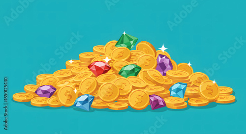 Treasure of Gold and Jewels for Pirates Day