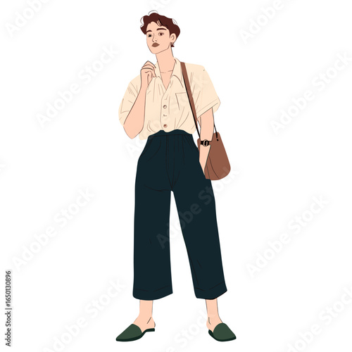 Man bag illustration fashionable vector