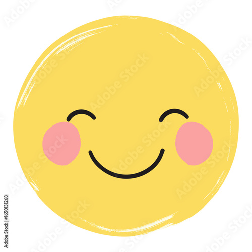 Cute smiley circle face illustration yellow smiley face vector
