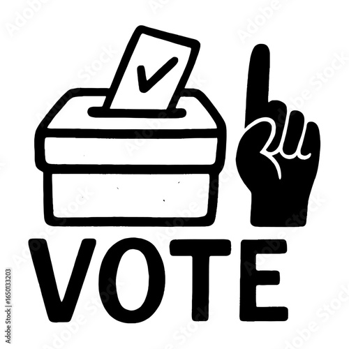 Voting symbol encourages participation vector