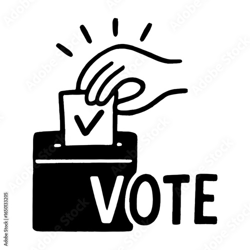 Hand casting vote illustration vector