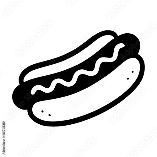 Simple hot dog illustration vector